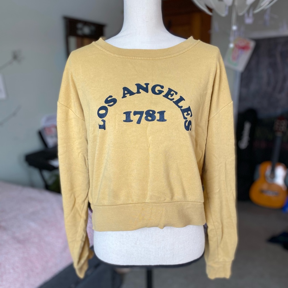 Yellow Cropped Hoodie